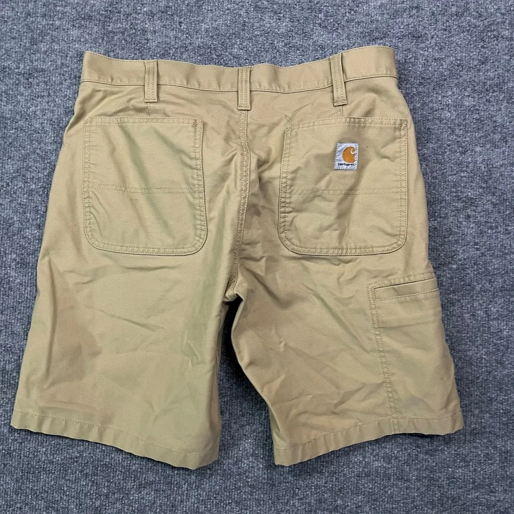 Carhartt Rugged Relaxed Fit Shorts Men's Beige Khaki Utility Workwear Size 33